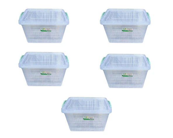 Polytime Şeffaf Kilitli Mutfak Gıda Saklama Düzenleme Kabı Kutusu - Dikdörtgen - 0,5 Litre - 5 Adet