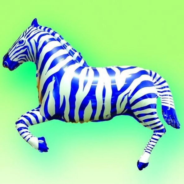 S.S- ZEBRA MAVİ FOLYO BALON-10 ADET 40 Inç 100 Cm