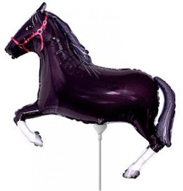 14 Horse Black Folyo Balon-Grabon 15 Adet