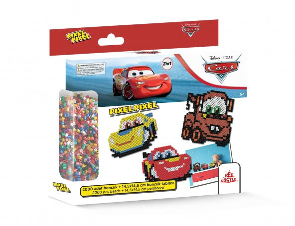 Pixel Pixel Boncuk Aktivite ve Oyuncak Seti, Disney Cars 2000 Ad. Renkli BB29-02