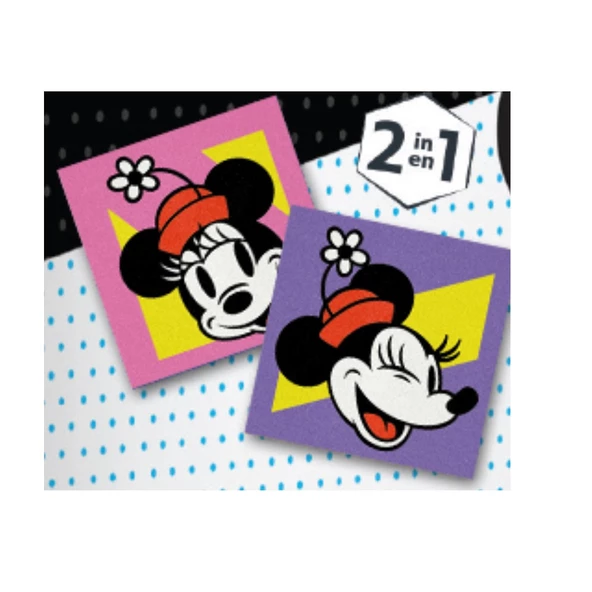 Eğitici ve Eğlenceli Disney Minnie Mouse Kum Boyama Seti 2in1 (11x11cm)-Red Castle MBK-13