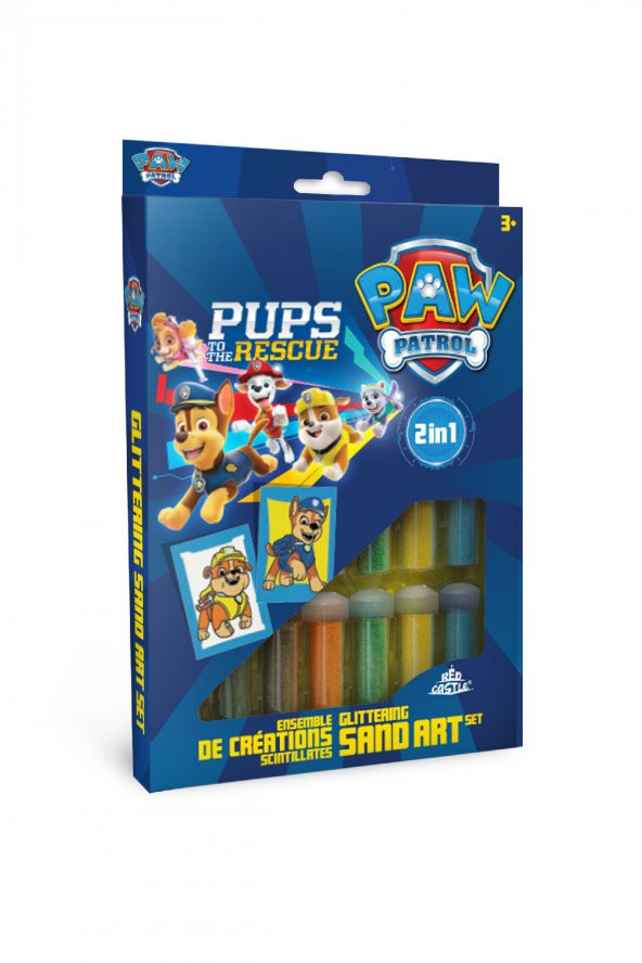 Eğitici Eğlenceli Kum Boyama Etkinlik ve Aktivite Seti Paw Patrol Rubble&Chase DSA-01