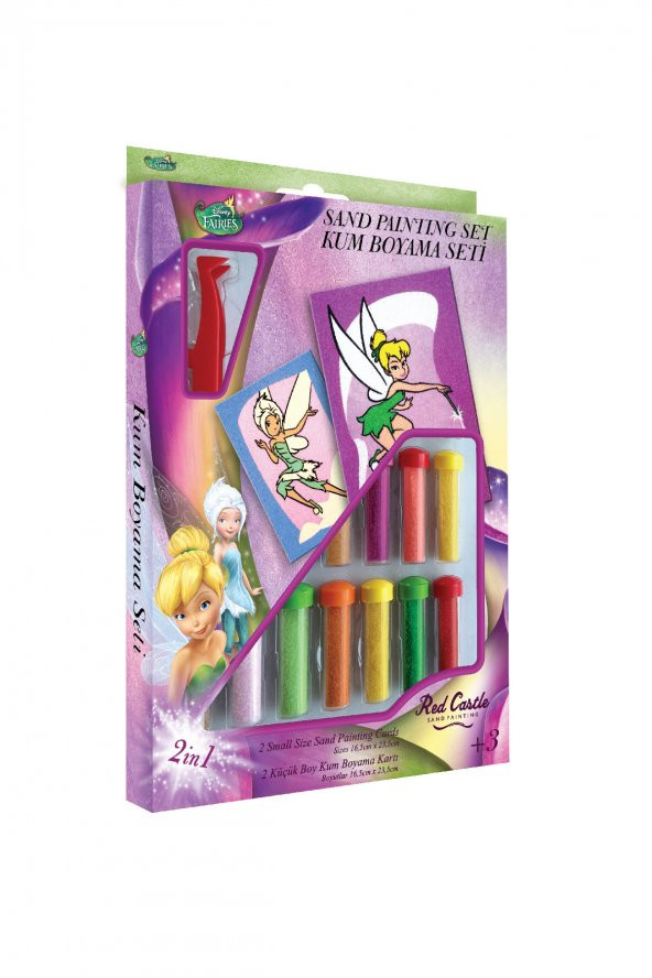 Eğitici ve Eğlenceli Kum Boyama Seti, Disney Periler Tinkerbell&Periwinkle (2si 1 Arada) DS-11