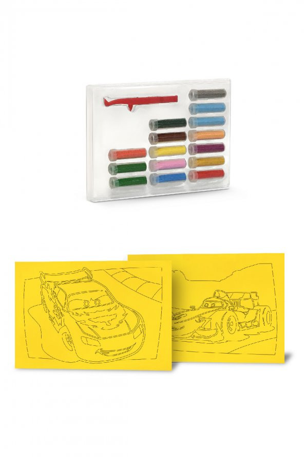 Eğitici ve Eğlenceli Kum Boyama Seti, Disney Cars Mcqueen&Francesco (2si 1 Arada)DS 06
