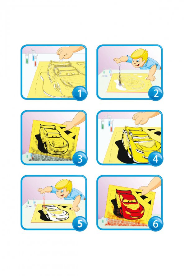 Eğitici ve Eğlenceli Kum Boyama Seti, Disney Cars Mcqueen&Francesco (2si 1 Arada)DS 06 - 2