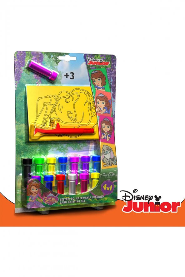 Eğitici ve Eğlenceli Kum Boyama Seti, Disney Prenses Sofia (4 Adet Kart 16.5x11.75 cm) FM 11