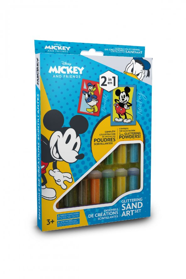 Eğitici ve Eğlenceli Kum Boyama Seti , Disney Mickey Mouse&Donald Duck(2si 1 Arada) DS 01