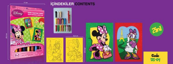 Eğitici ve Eğlenceli Kum Boyama Seti, Disney Minnie Mouse & Daisy Duck, 2si 1 arada DS 04 - 2