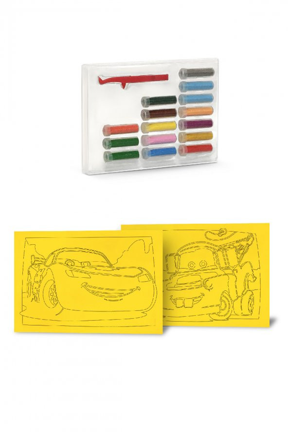 Eğitici ve Eğlenceli Kum Boyama Seti, Disney Cars Mcqueen&Mater (2si 1 Arada) DS 05 - 2