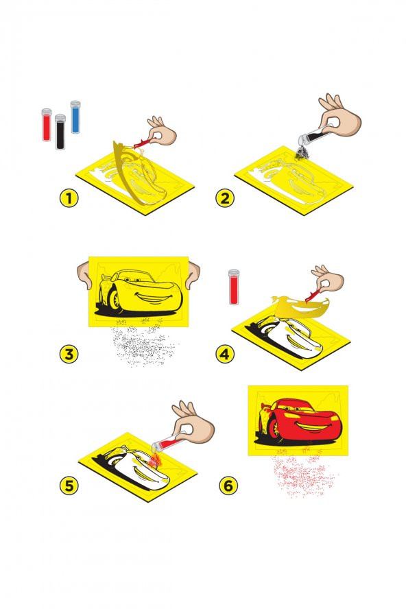Eğitici ve Eğlenceli Kum Boyama Seti, Disney Cars Mcqueen&Mater (2si 1 Arada) DS 05 - 3