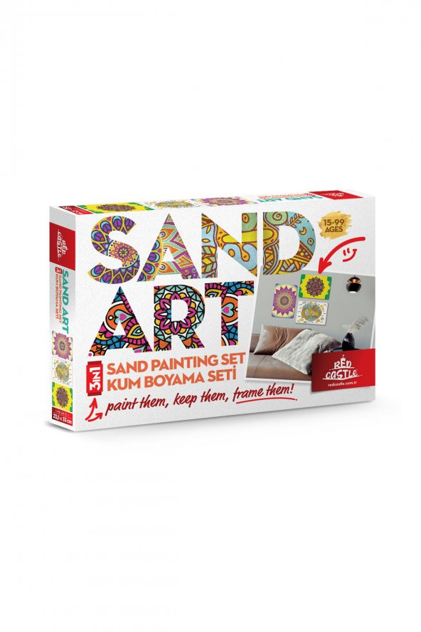 Sand Art 10-99 Çocuk ve Yetişkin Kum Boyama Seti 3 in1-Red Castle YK-02