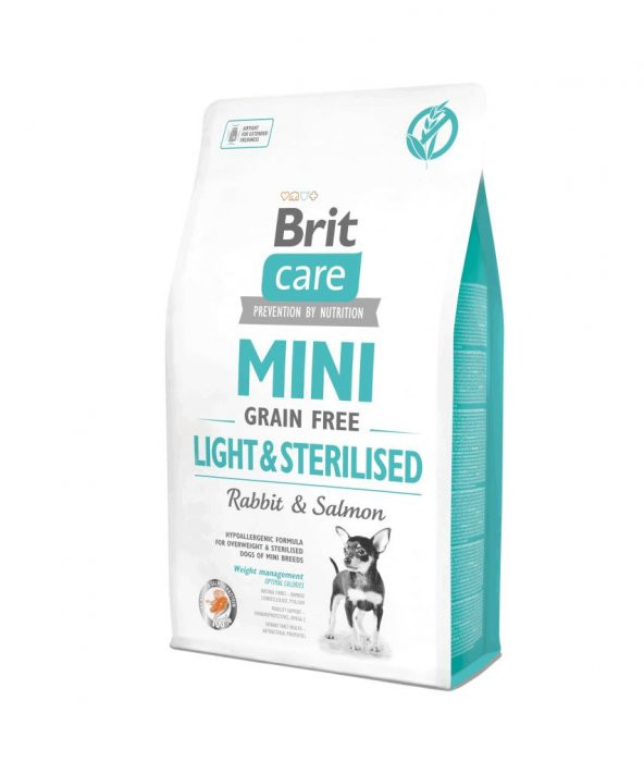 Brit Care Mini Light Sterillised Tavşanlı&Somonlu Tahılsız Köpek Maması 2 kg