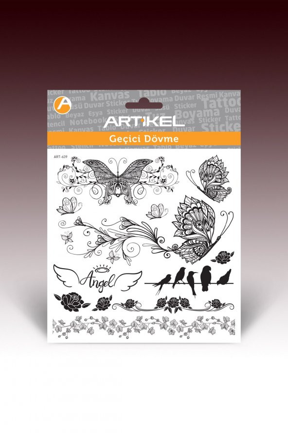 Kelebek ve Kuşlar Geçici Dövme,Geçici Tattoo ,Vücut Dövme,Kol Bilek Dövme,Boyun Dövme,Sırt Dövme - 2