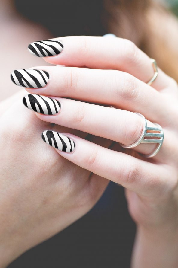 Zebra - 1 Tırnak Dövmesi, Tırnak Tattoo, Nail Art, Tırnak Sticker ürün görseli 1