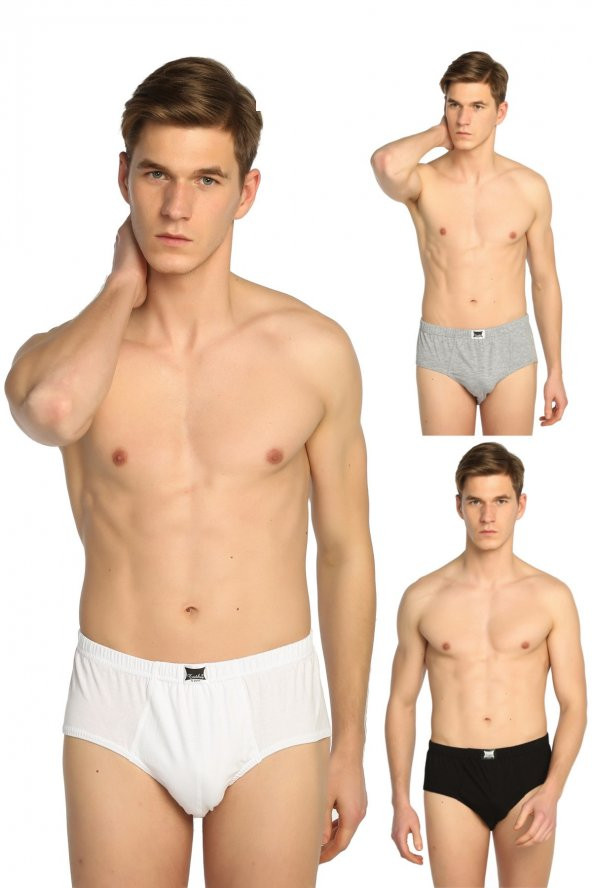Erkek Karışık Renk 12Li Paket Pamuk Slip - 2