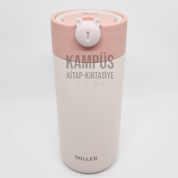 Diller 8992 420ml Pembe Süzgeçli Silikon Taşıma Kulplu Yeni Seri Çelik Termos
