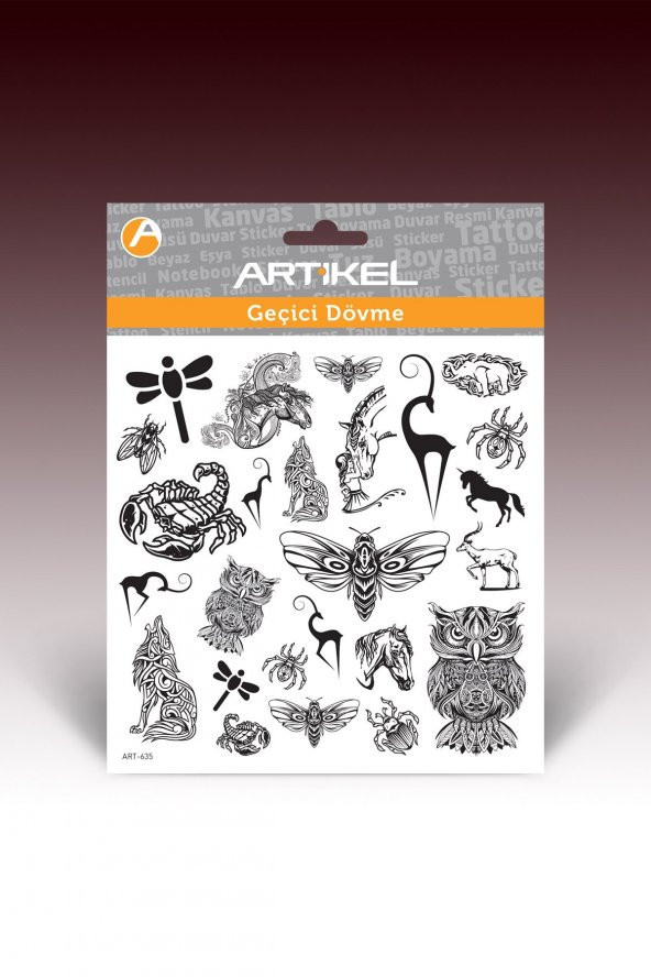Animals -2 Geçici Dövme,Geçici Tattoo ,Vücut Dövme,Kol Bilek Dövme,Boyun Dövme,Sırt Dövme - 2