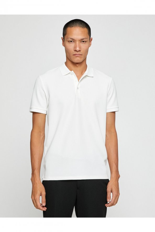 KOTON Basic Tişört Polo Yaka Düğmeli - 3