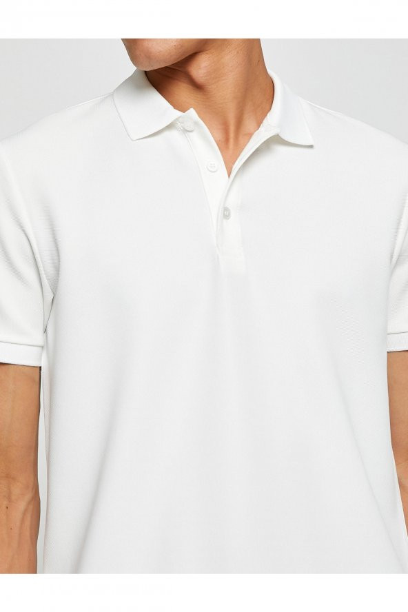 KOTON Basic Tişört Polo Yaka Düğmeli - 5