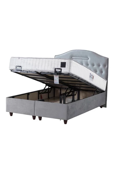 İpek Mobilya Nima 3 Lü Set (Yatak+Baza+Başlık) Çift Kişilik (Açık Gri) 180 X 200 - 5