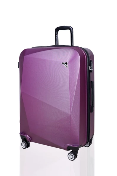 Polo&Sky Elmas Model Mor Renk 2'li Valiz Seti (Küçük+Büyük) - 2