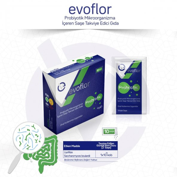 EVOPHARMA Evoflor Probiyotik Mikroorganizma Içeren Takviye Edici Gıda 10 Sase - 2