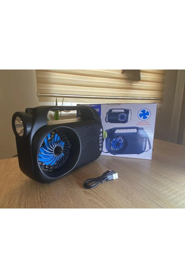 Ns-8057sf Solar Fanlı Bluetooth Radyo Güneş Enerjili Gece Lambalı Usb Tf Kart Çalar Hoparlör - 3