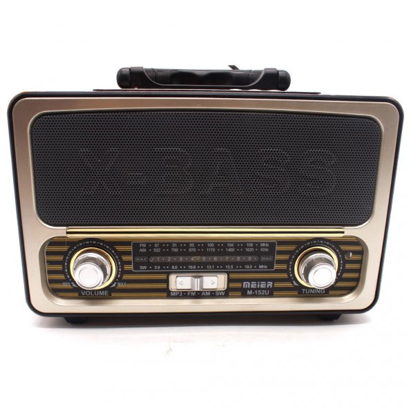 Bluetooth Şarjlı Nostaljik Antika Radyo Müzik Çalar Işıldak Usb Tf Aux 4613 RDL-4613 - 2
