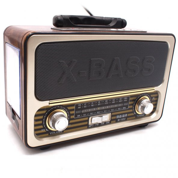 Bluetooth Şarjlı Nostaljik Antika Radyo Müzik Çalar Işıldak Usb Tf Aux 4613 RDL-4613 - 3