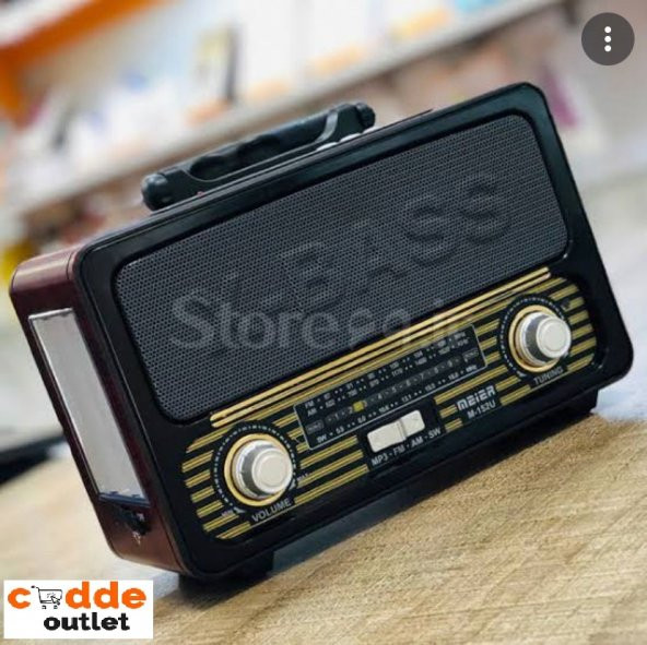 Bluetooth Şarjlı Nostaljik Antika Radyo Müzik Çalar Işıldak Usb Tf Aux 4613 RDL-4613 - 4