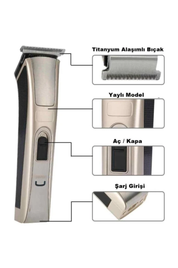 İthalatçı Garantili X-sword-128 Yeni Nesil Berberlerin Kullandığı Gold Saç Sakal Makinesi 2 Yıl Yok ürün görseli 1
