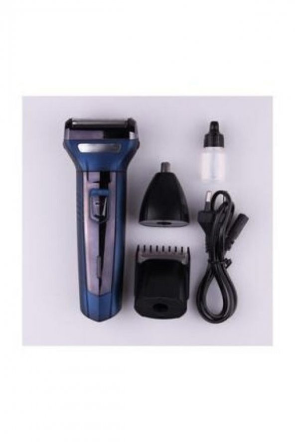Turbo 3lü Set Saç Sakal Kesme Traş Makinesi Burun Kılı Alma 3in1 Pro Model Erkek Bakım Seti - 5