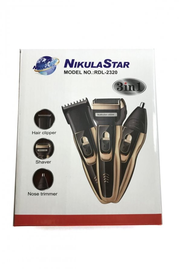 3 Başlıklı Saç Sakal Kesme Şarjlı Tıraş Makinesı Rdl-2320 - Resim 3