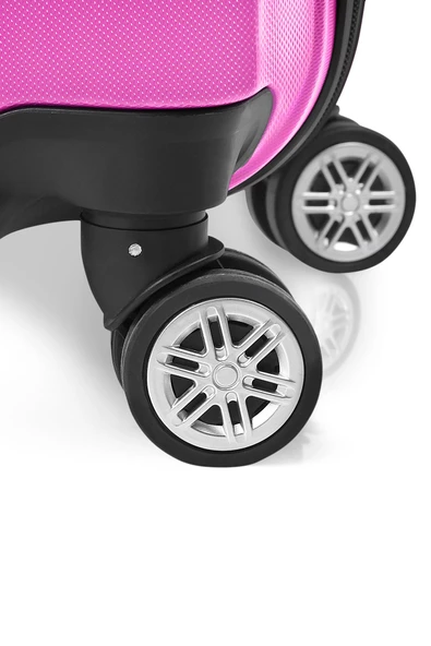 Polo&Sky Elmas Model Pembe Renk 2'li Valiz Seti (Küçük+Büyük) - Resim 4