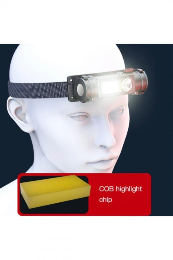 Taşınabilir Mini Far Xpe + Cob Led Far Usb Şarj Edilebilir Kafa Lambası Kullanımı 18650 Pil Kamp - 4