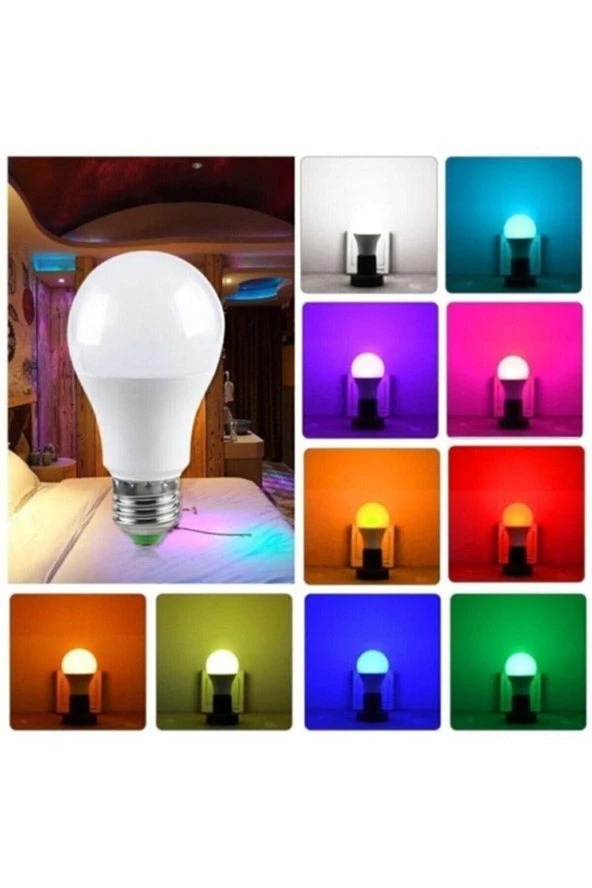 Rgb Led Ampul Çok Renkli Led Home Uzaktan Kumandalı Dim Edilebilir Ampul