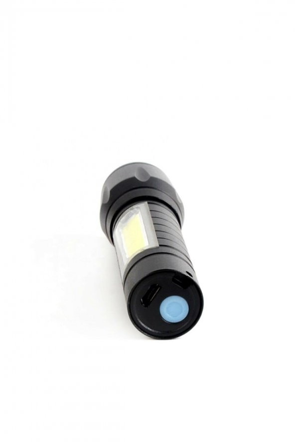 Usb Şarjlı Mini El Feneri 2mod +yan Led 3w Çakarlı Q5 Alüminyum Kutulu Pt-4140 - 3