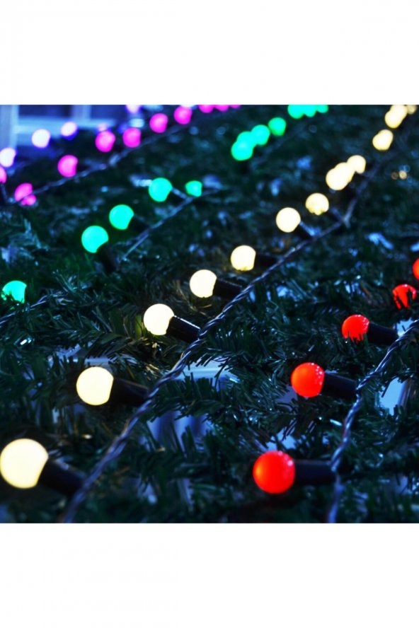 Yılbaşı Noel Işığı Çam Işığı Kırmızı Top Led Işık Kırmızı Led Işık Parti Ve Doğum Günü Ledi - 2