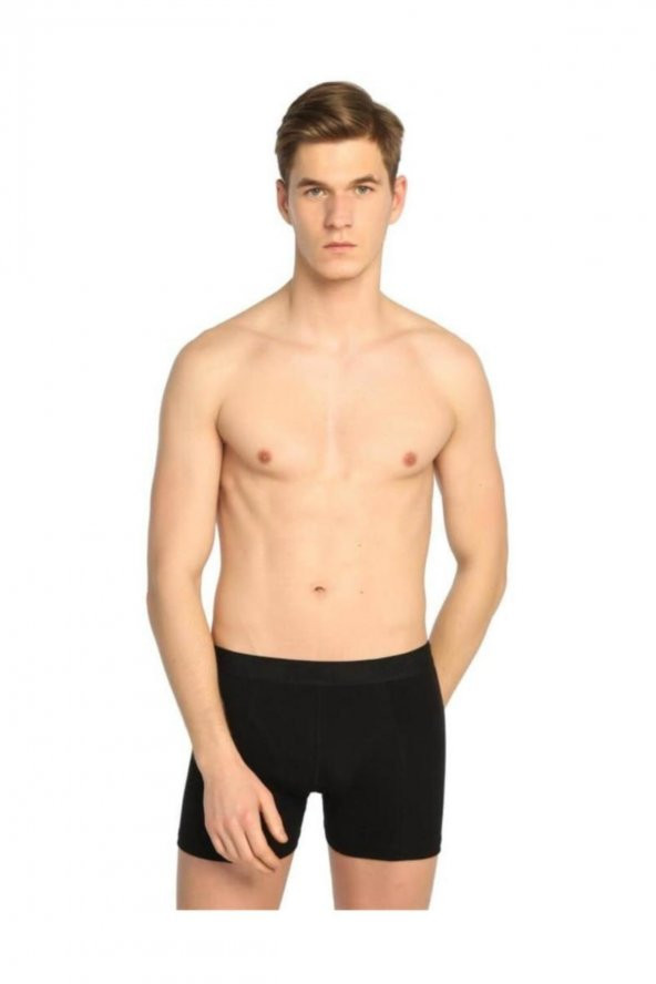 Erkek Elastan Likralı Boxer 6lı Paket Siyah Xl