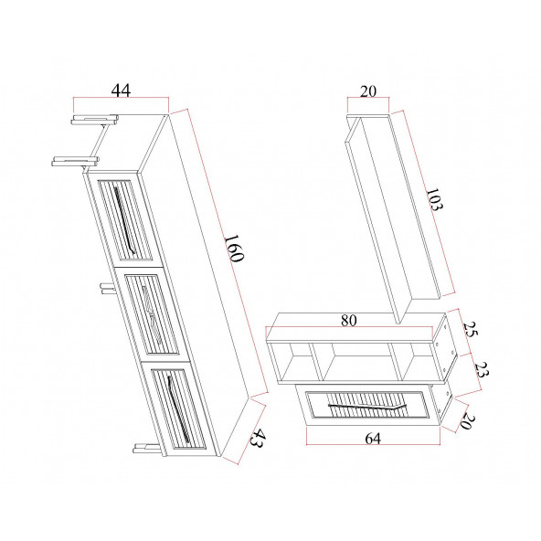 Tocco-Platin Modern Kitaplıklı Tv Ünitesi - 2