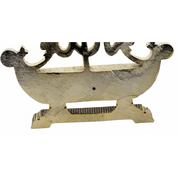 Gemi Esmaül Hüsnalı Allah Lafızlı Altın Renk Biblo (30cmx24cm) - 3