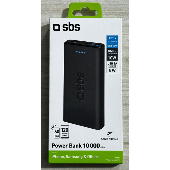 SBS Powerbank 10.000 Mah 2 Usb 2.1 A Taşınabilir Şarj Cihazı