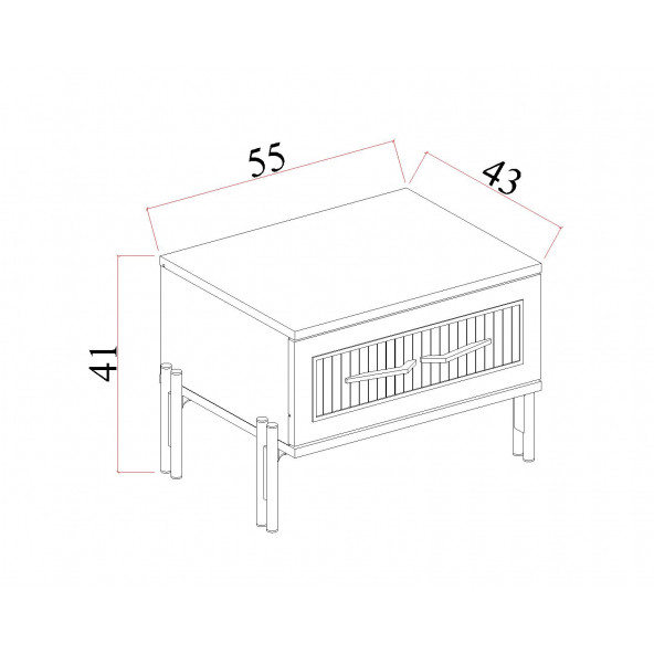 Tocco-Platin Tek Çekmeceli Komodin - 4