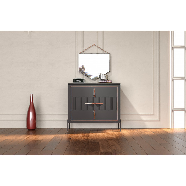 Tocco-Platin 3 Çekmeceli Şifonyer