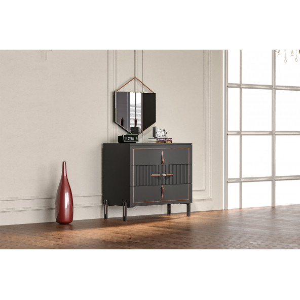 Tocco-Platin 3 Çekmeceli Şifonyer - 2