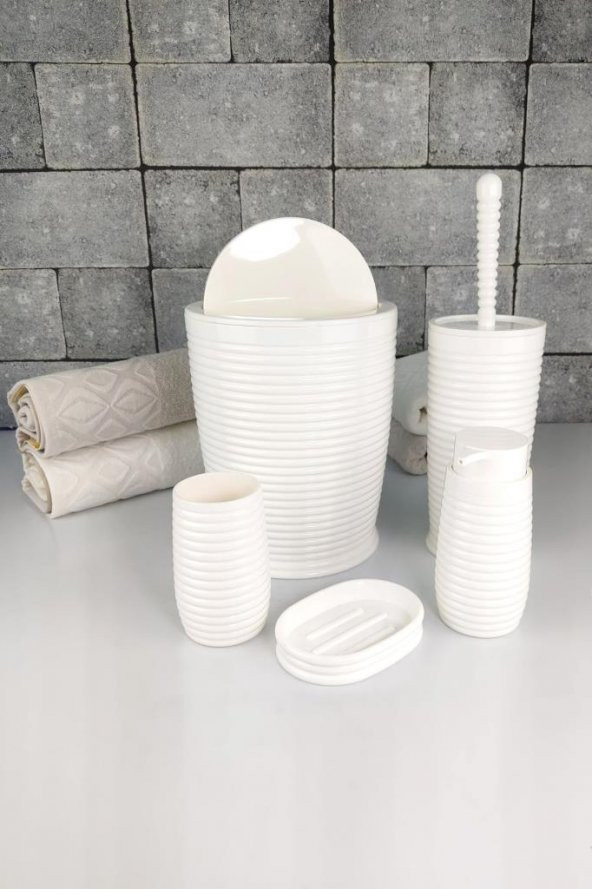 Digithome 5 Parça Banyo Seti Beyaz 486 - OKY-1070 - 3