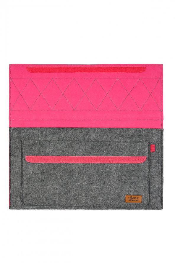 Yaratıcı Tasarım Keçe Ultrabook Kılıfı Antrasit-Pembe Apple Samsung Asus  Lenovo Tüm Markalara uyumlu ürün görseli