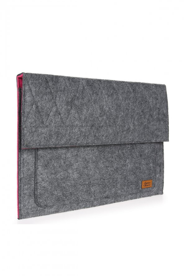 Yaratıcı Tasarım Keçe Ultrabook Kılıfı Antrasit-Pembe Apple Samsung Asus  Lenovo Tüm Markalara uyumlu - Resim 2