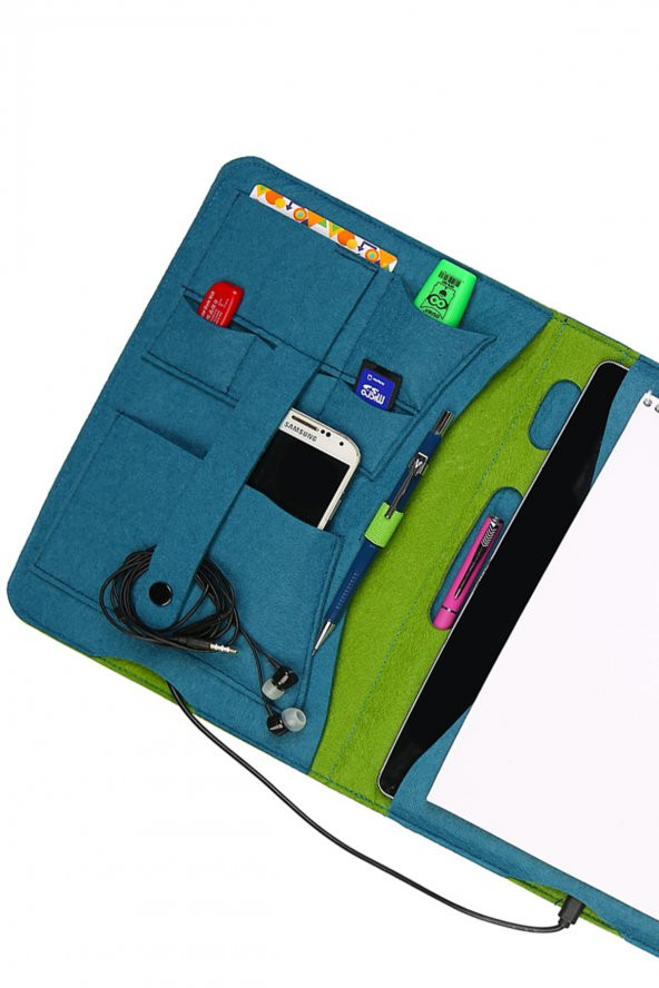 Yaratıcı Tasarım Keçe Tablet Kılıfı Organizer Apple  Samsung Asus Lenovo Tüm Markalara uyumlu - 2