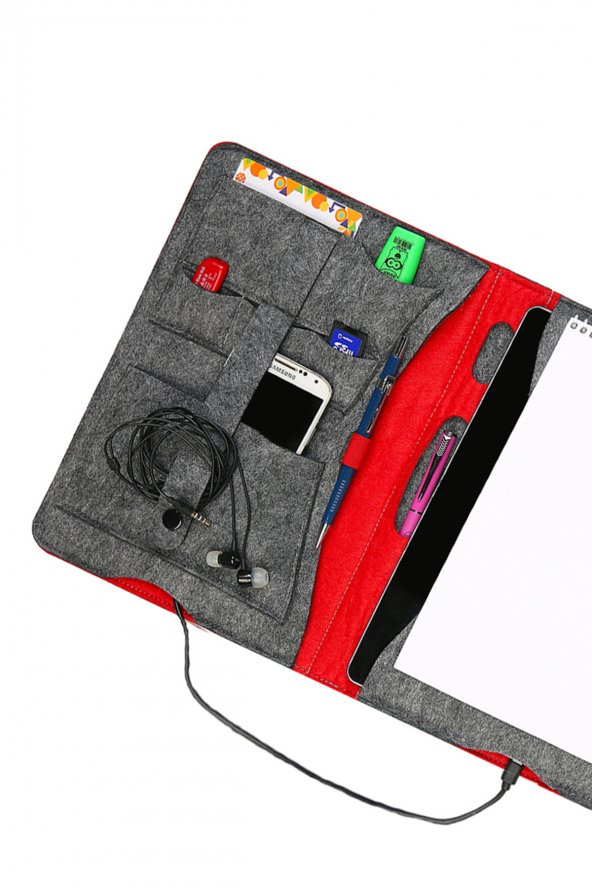 Yaratıcı Tasarım Keçe Tablet Kılıfı Organizer Apple  Samsung Asus Lenovo Tüm Markalara uyumlu - 2